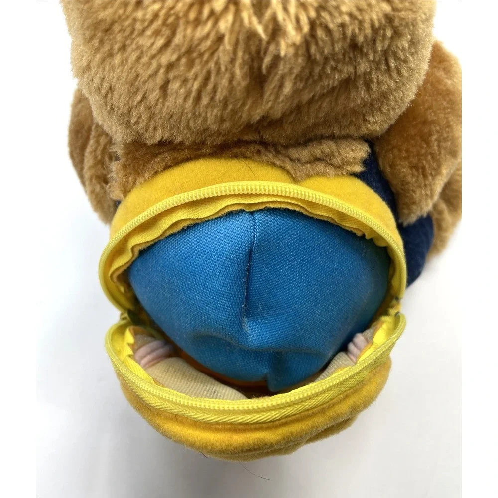 Cherng Perng Childs Teddy Bear Plush Waist Pack Fanny Purse Zip Pocket Belt Vtg